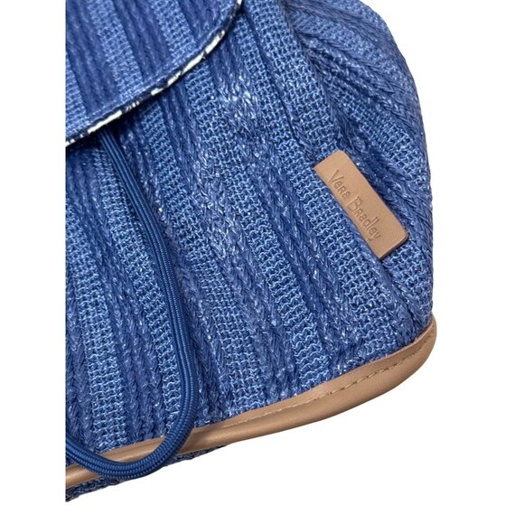 Vera Bradley Woven Backpack Embroidered Regatta Turtle Blue Tan Adjustable Strap main image 11